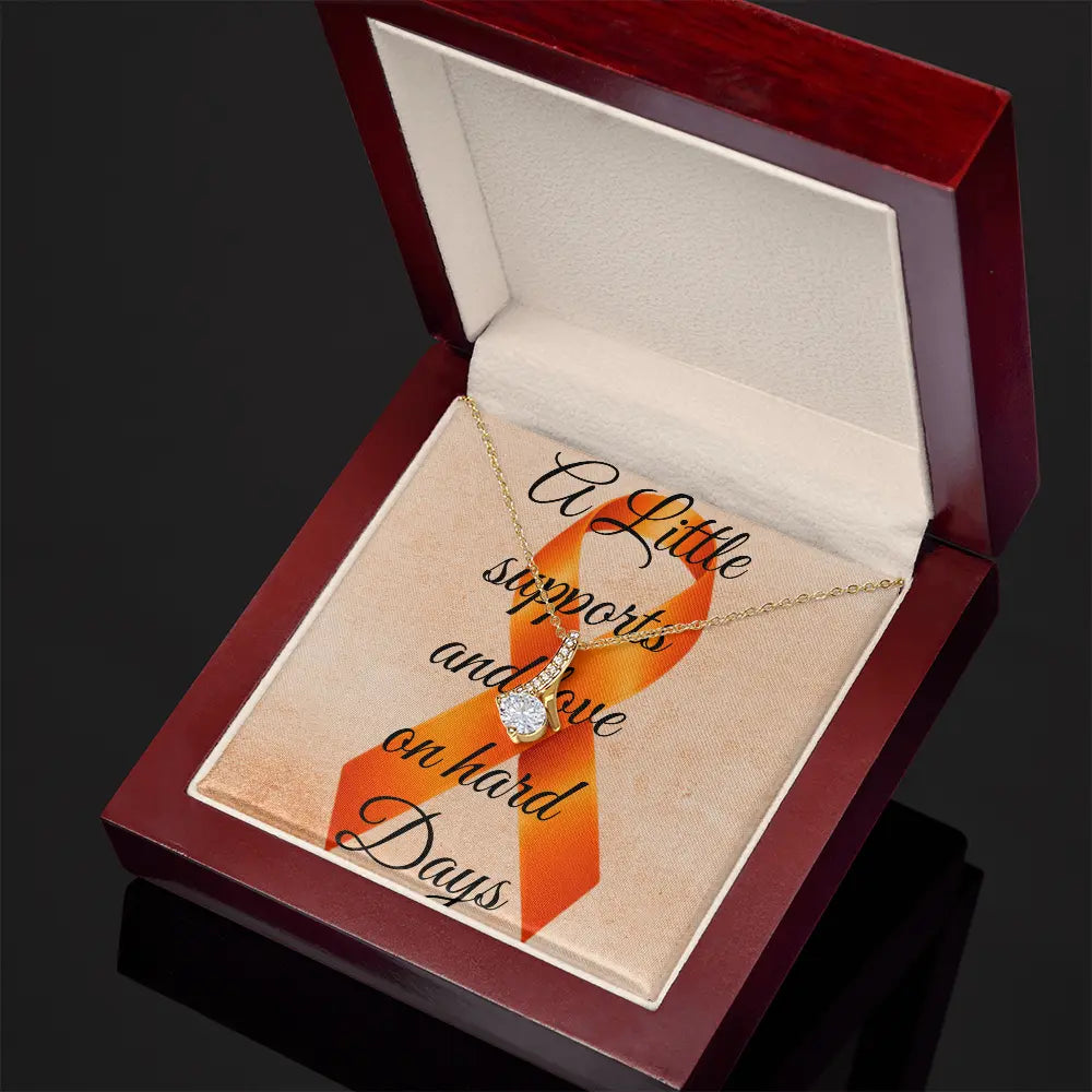 MS & FND Awareness Ketting – 14k Witte of 18k Gele Goud-Finish ShineOn Fulfillment