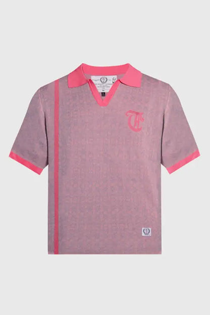 Buttonless Crochet Polo met Custom Pattern – Racket Club II (Limited Edition) Hideout