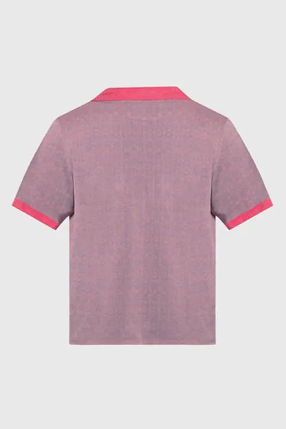 Buttonless Crochet Polo met Custom Pattern – Racket Club II (Limited Edition) Hideout