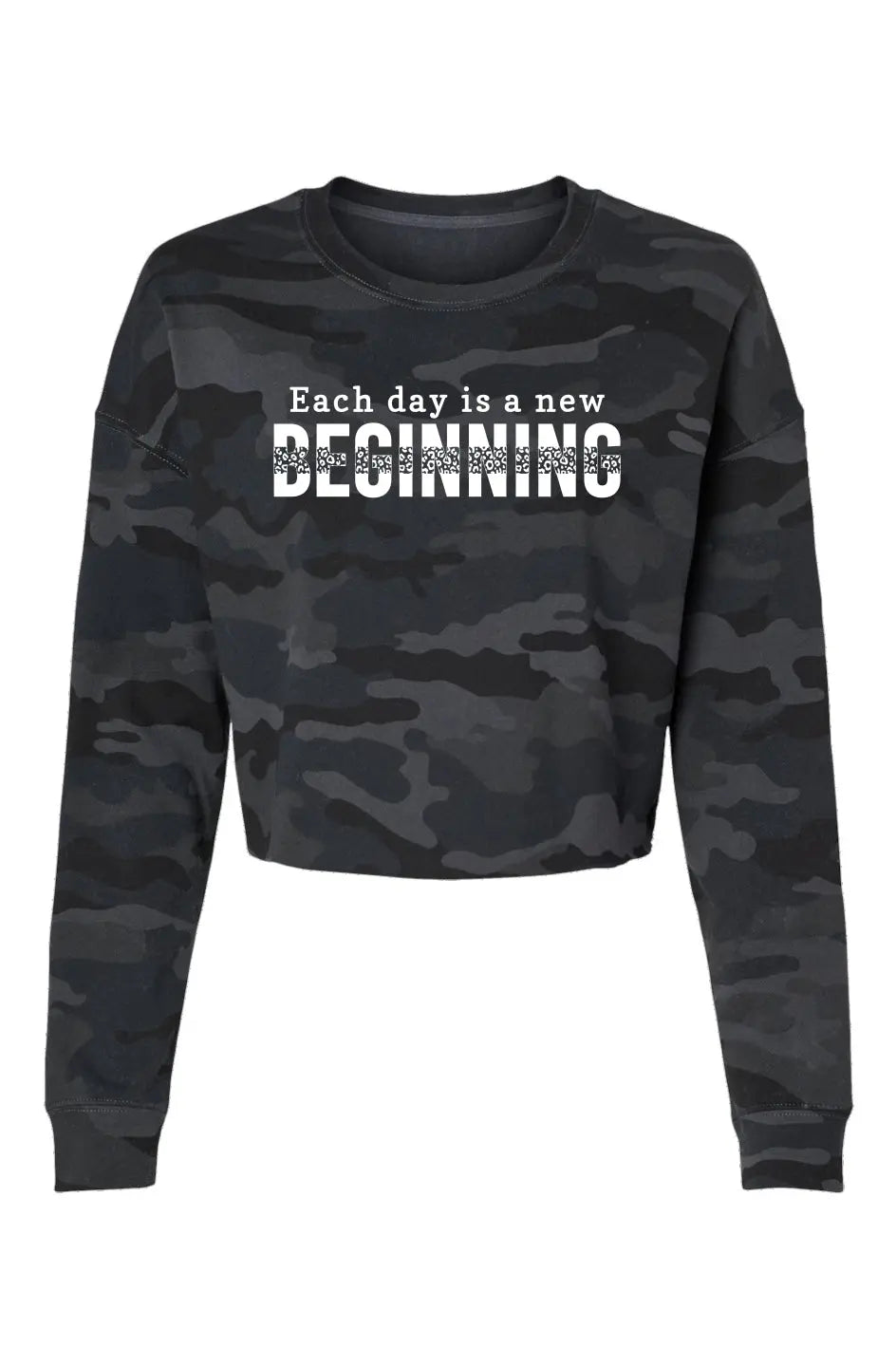 Lightweight Camo Cropped Hoodie — Everyday Is a New Beginning