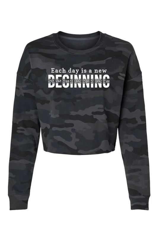 Lightweight Camo Cropped Hoodie — Everyday Is a New Beginning