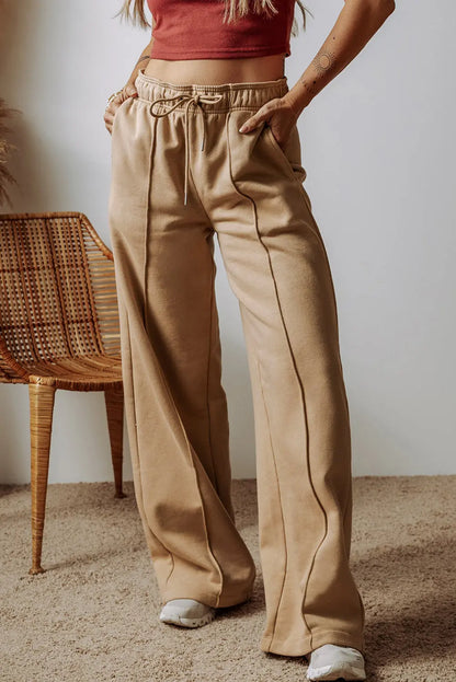 Felicity Waistband Wide Leg Pants Threaded Pear