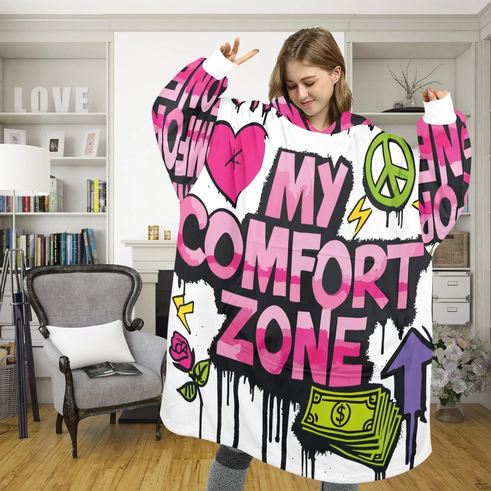 Oversized Blanket Hoodie – Extra Soft & Warm InterestPrint