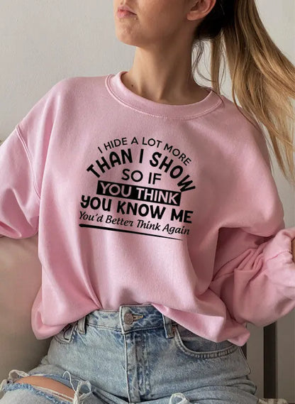 I Hide More Than I Show Sweatshirt | Statement Trui met Diepte Merchmallow