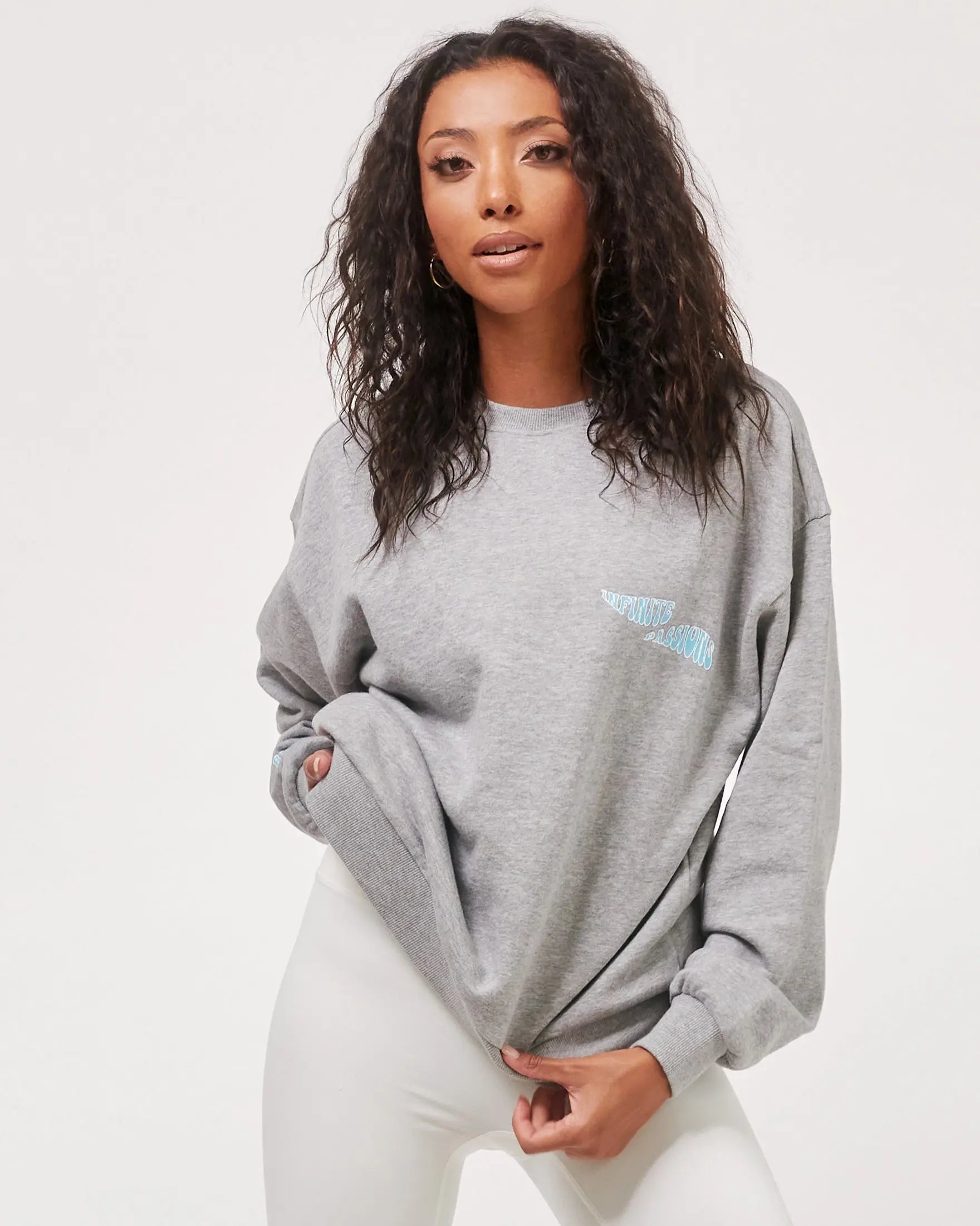 Oversized Sweatshirt met Infinite Passions Print – French Terry Rebody