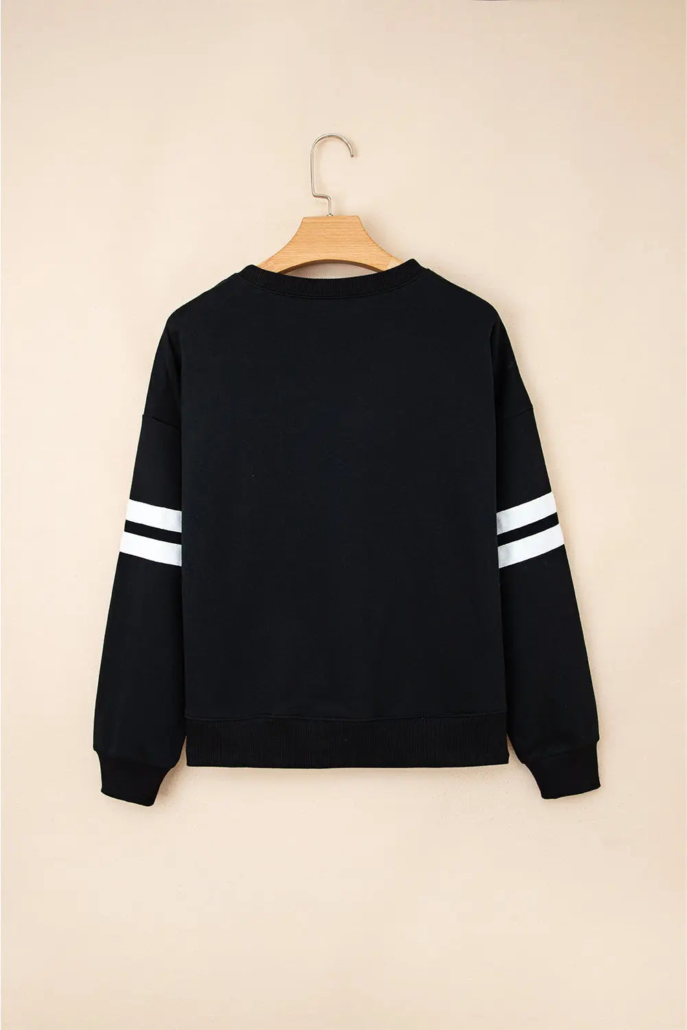 Oversized Drop-Shoulder Sweatshirt met Varsity Strepen Threaded Pear