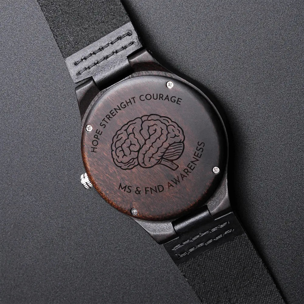 Gegraveerd Houten Horloge met FND & MS Awareness Print  Persoonlijk Cadeau voor Hem ShineOn Fulfillment