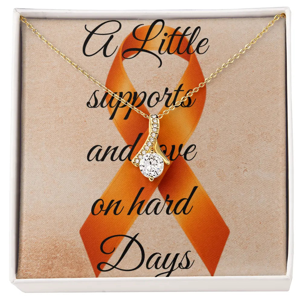 MS & FND Awareness Ketting – 14k Witte of 18k Gele Goud-Finish ShineOn Fulfillment