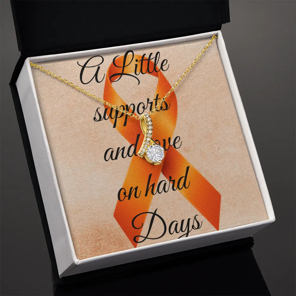 MS & FND Awareness Ketting – 14k Witte of 18k Gele Goud-Finish ShineOn Fulfillment