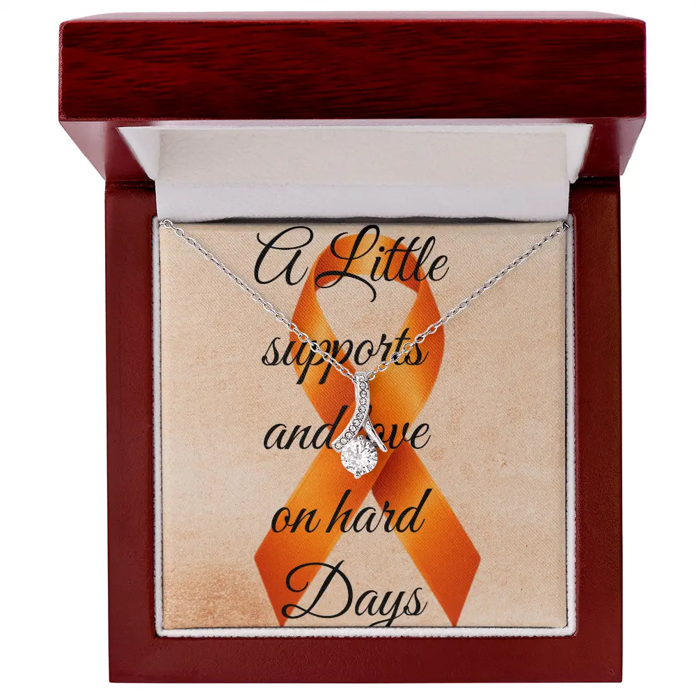 MS & FND Awareness Ketting – 14k Witte of 18k Gele Goud-Finish ShineOn Fulfillment