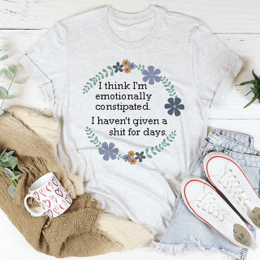 Emotionally Constipated Tee | Minimalistisch T-shirt met Humor MerchMallow
