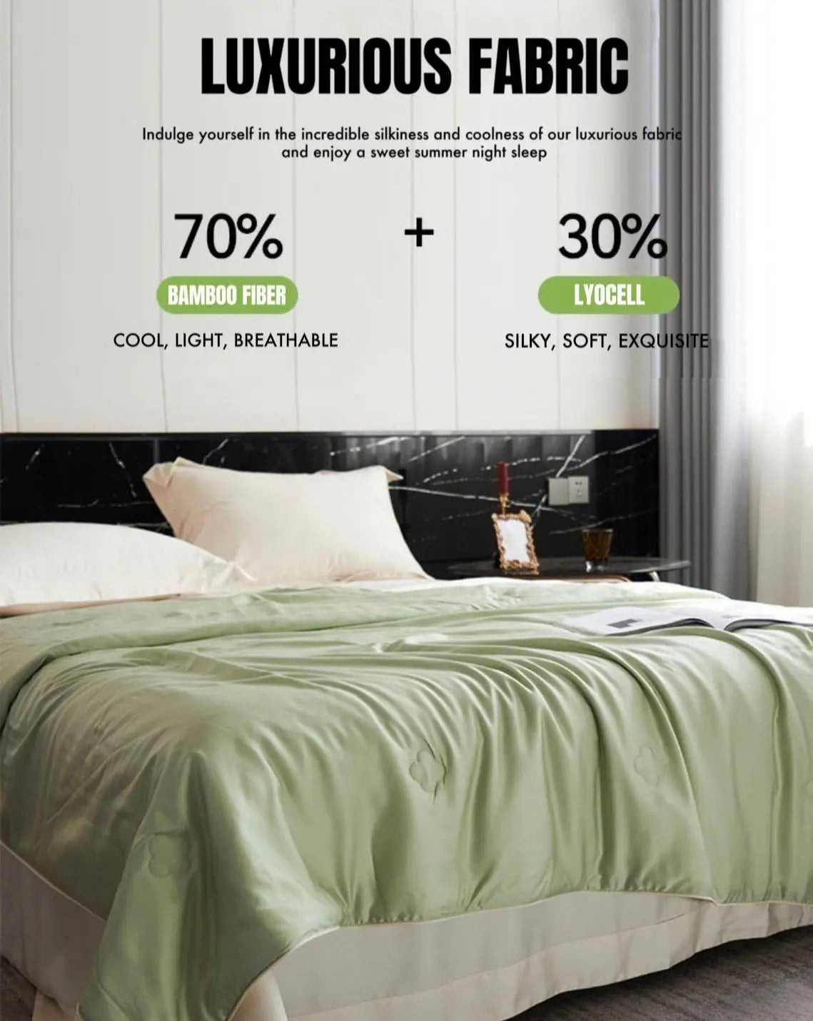 Silky Bamboo Fiber Cooling Blanket Duvet for Hot Sleepers & Night Sweats INSPECIAL HOME